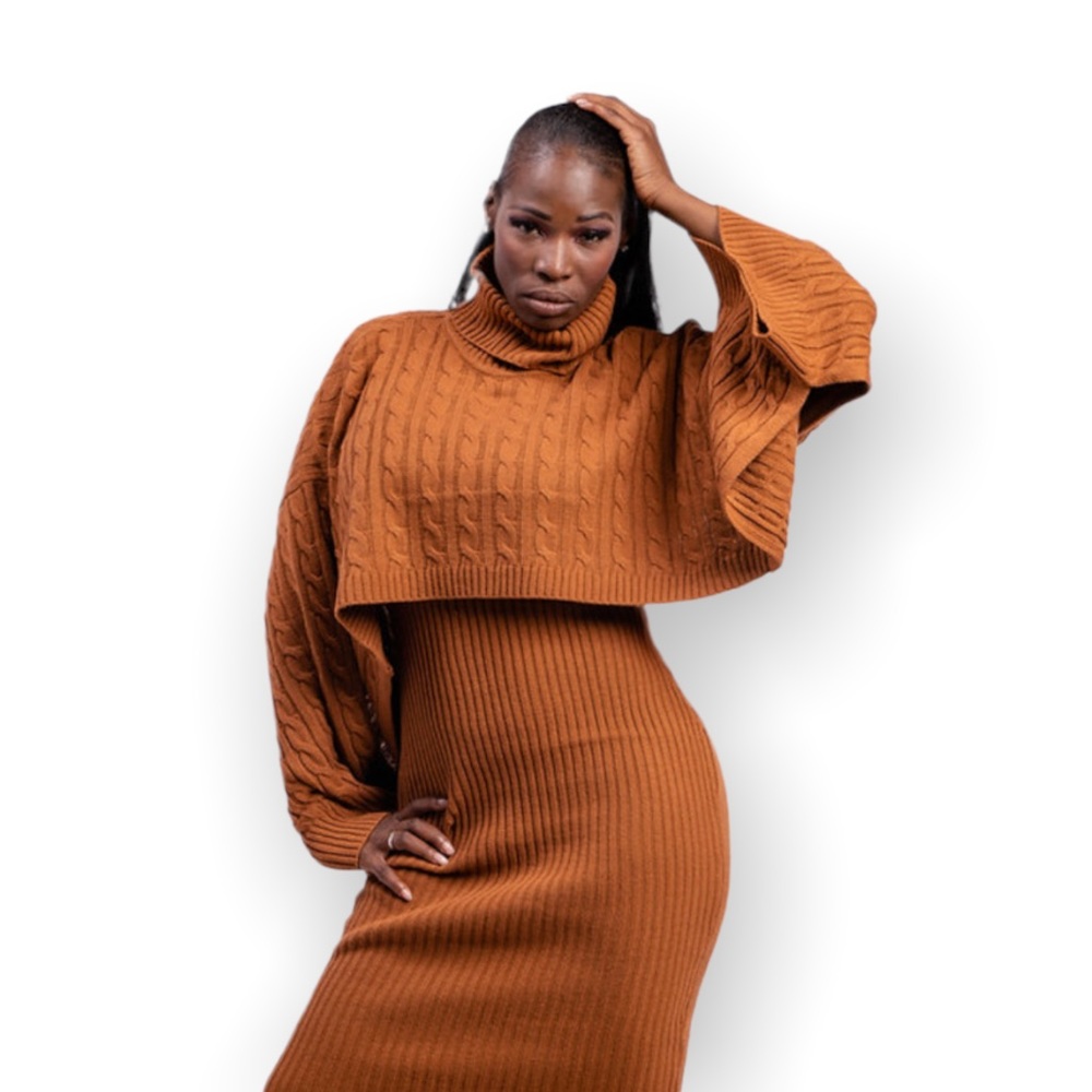 Pumpkin Spice MIDI 2 Pc Sweater Dress Set